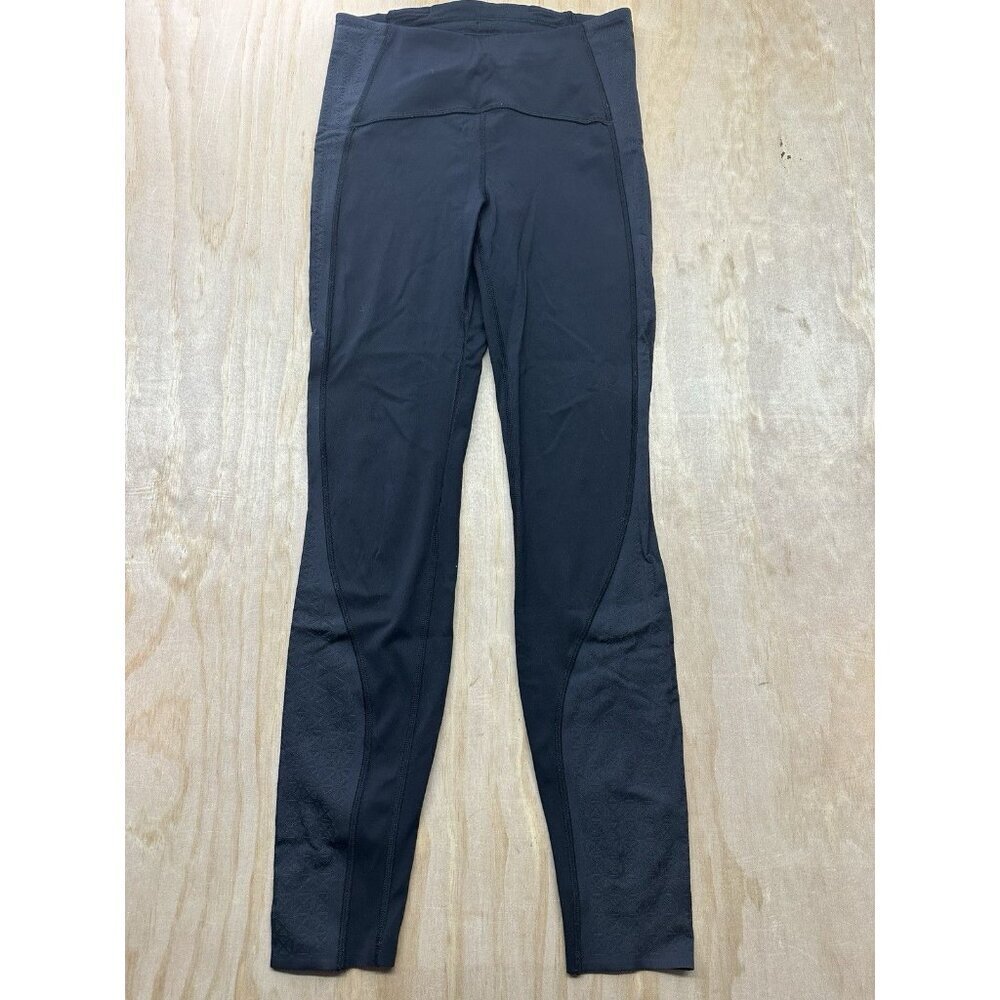 Lululemon Strength & Sweat‎ Tight 28 Sz 6 Black Leggings Workout Activewear Mesh